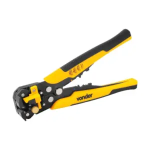 Alicate Automático Ajustável Desencapador e Crimpador de Fios Amarelo/preto 203mm - 8” - Vonder