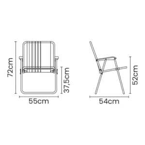Cadeira de Praia Tramontina Samoa Alta em Alumínio com Assento Azul - Imagem 3