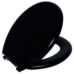 Assento Sanitário Oval Almofadado Preto