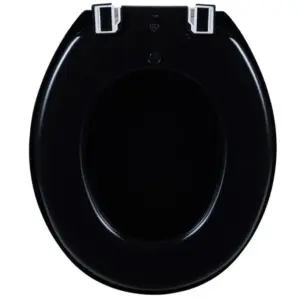 Assento Sanitário Oval Almofadado Preto - Imagem 5