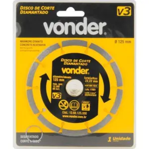 Disco de Corte Diamantado 125mm Segmentado V3 - Vonder