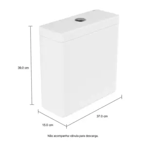 Caixa Acoplada para Vaso Sanitário com Acionamento Duo Branca - Imagem 3