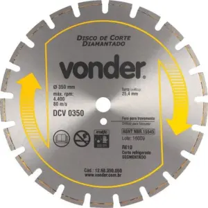Disco Diamantado para Asfalto e Concreto Dcv 350 - Vonder