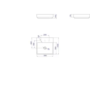 Cuba de Sobrepor com Mesa 100 X 400 X 400mm