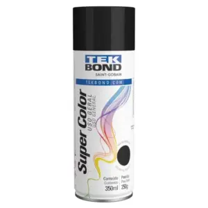 Tinta Spray Super Color Uso Geral Preto Brilhante 350ml/250g