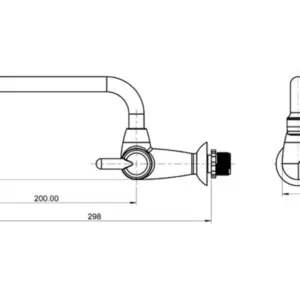 Torneira para Cozinha de Parede Bica Horizontal Branca 1164 F31