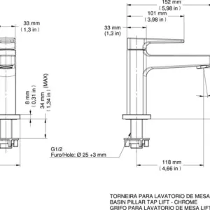 Torn Lav Docol Mesa Lift B.baixa Cr