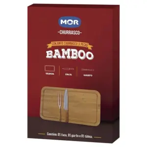 Conjunto Churrasco Bamboo Tábua Retangular 30 X 50cm - Mor - Imagem 4