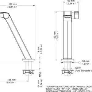Torneira para Lavatório de Mesa Docolstillo