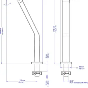Torneira para Lavatório de Mesa Bica Alta Docolstillo