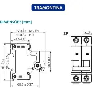 Tramontina Disjuntor Tdj3 2p 25a 3ka Curva C - Imagem 3