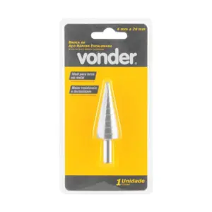 Broca de Aço Rápido, Escalonada - 4 Mm a 20 Mm - Vonder - Imagem 3