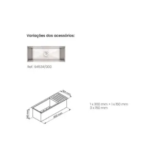 Calha úmida de Sobrepor 45x18x14cm Scotch Brite