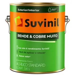 Tinta Acrílica Standard Rende e Cobre Muito Fosco Branco 3,6 Litros