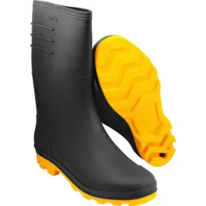Bota Preta e Amarela Pvc Tam. 42 com Forro Vonder