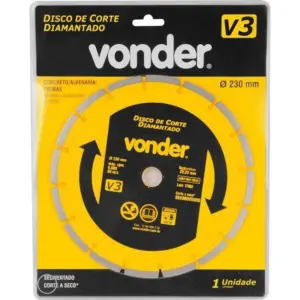 Disco de Corte Diamantado V3 Segmentado 230mm - Vonder
