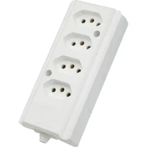 Tomada Bar Hercules 4 Tomadas Branca - Interneed