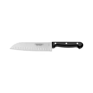Faca Santoku Ultracorte com Lâmina em Aço Inox e Cabo de Polipropileno Preto 7"