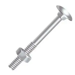 Parafuso Francês com Porca Sextavada Ps Ac 1/4x2 Zincado Branco C/ 200 - Ciser