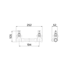 Base Misturadora para Banheira Ou Chuveiro Docolbase Latão - Imagem 3