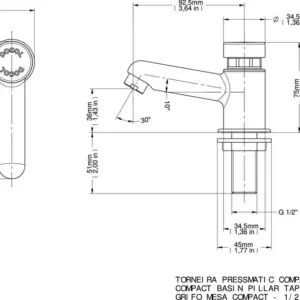 Torneira para Lavatório de Mesa Pressmatic Compact 1/2" - Imagem 1
