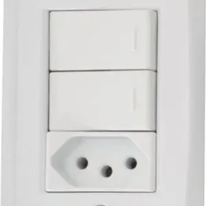 Conjunto 2 Interruptores Vertical e 1 Tomada 2p+t Lux² 10a 250v 4 X 2 - Tramontina