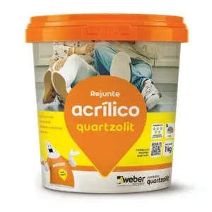 Rejunte Acrílico Cinza Platina 6 Potes de 1kg - Quartzolit