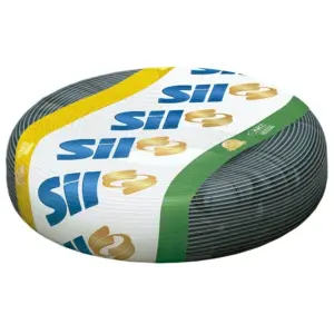 Fio Flexivel  4mm Preto/cinza   Rolo 100m