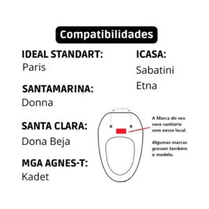 Assento Sanitário Almofadado Sabatini para Cerâmica Icasa Ttp/k Areia Astra - Imagem 4