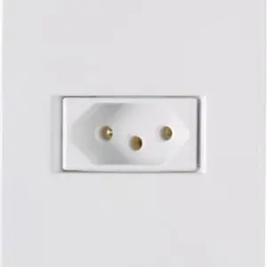 Conjunto com 1 Tomada 2p+t 10a e Placa Liz Branco - Tramontina - Imagem 1