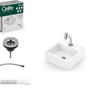 Kit Cuba de Apoio Q6 +torneira Bica Baixa e +complementos de Instalação Loft Incepa - Branco - Imagem 1