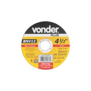 Disco Vonder Corte Inox Vonder 4.1/2 X  1mm Bnv12     1204112412 - Imagem 1