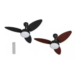 Ventilador de Teto Ventisol Elluz com Controle Biv Preto/tabaco